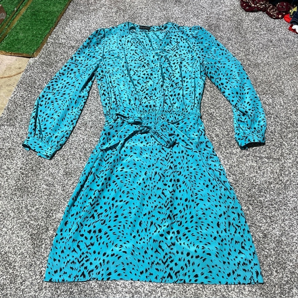 Vintage Green Blue Cheetah Abstract Print Giorgio D’Armini 90s 80s Silky L? Note